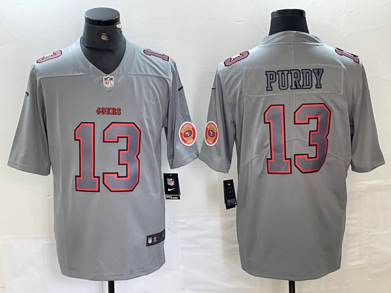 Men's San Francisco 49ers Brock Purdy #13 Gray Atmosphere Jersey